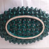 Braided ceramic fruit bowl signed Jérôme Massier Vallauris