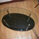 Marble and brass glass coffee table