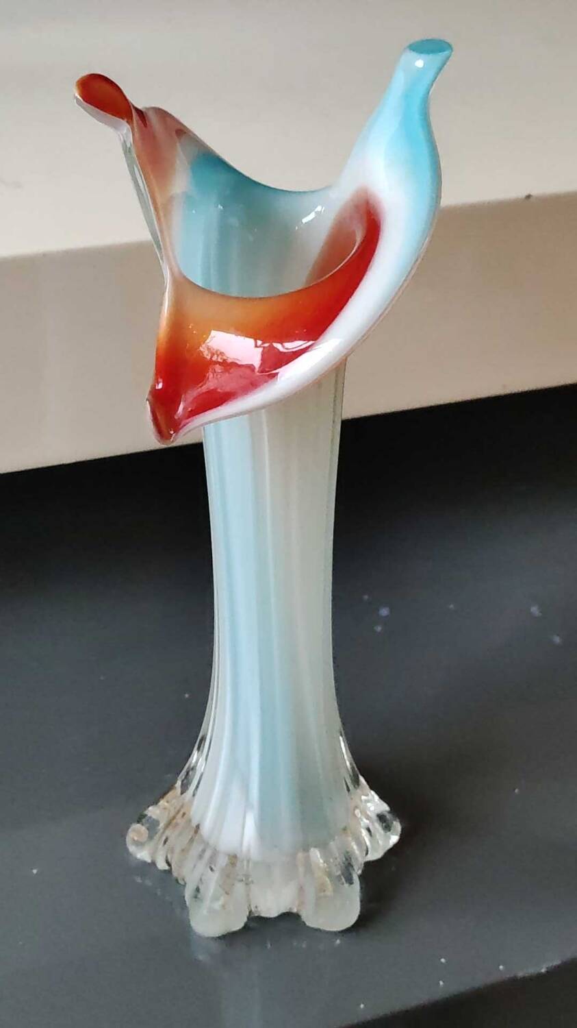Floral Soliflore Vase/Jack in the Pulpit. Murano. High 25 cm
