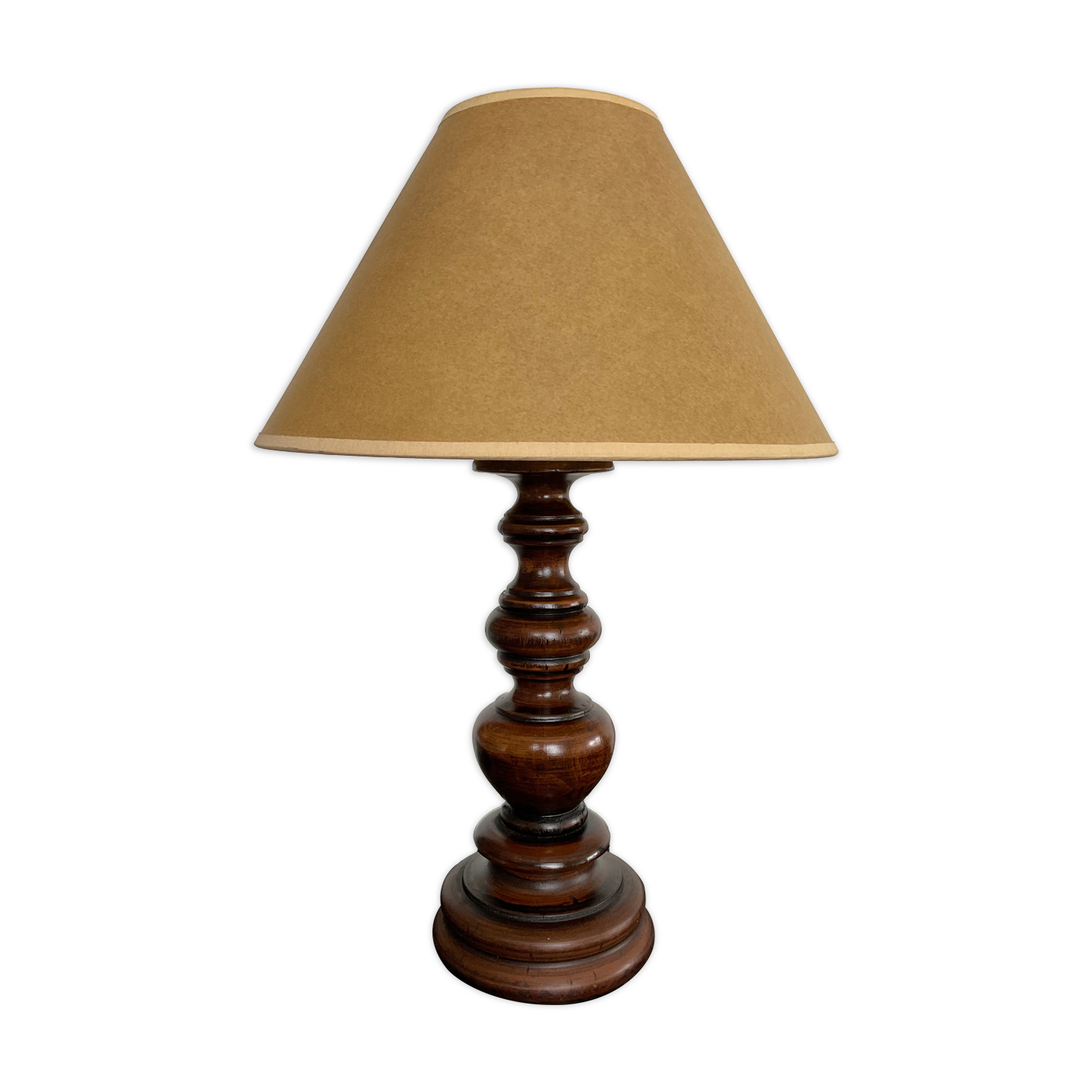 Vintage lamp in turned wood