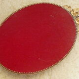 Vintage gilded brass witch's curved mirror - 27x19cm
