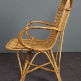 Rattan armchair with armrests by Rohé Noordwolde