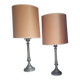 Pair of vintage/classic chic lamps in patinated metal