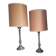 Pair of vintage/classic chic lamps in patinated metal