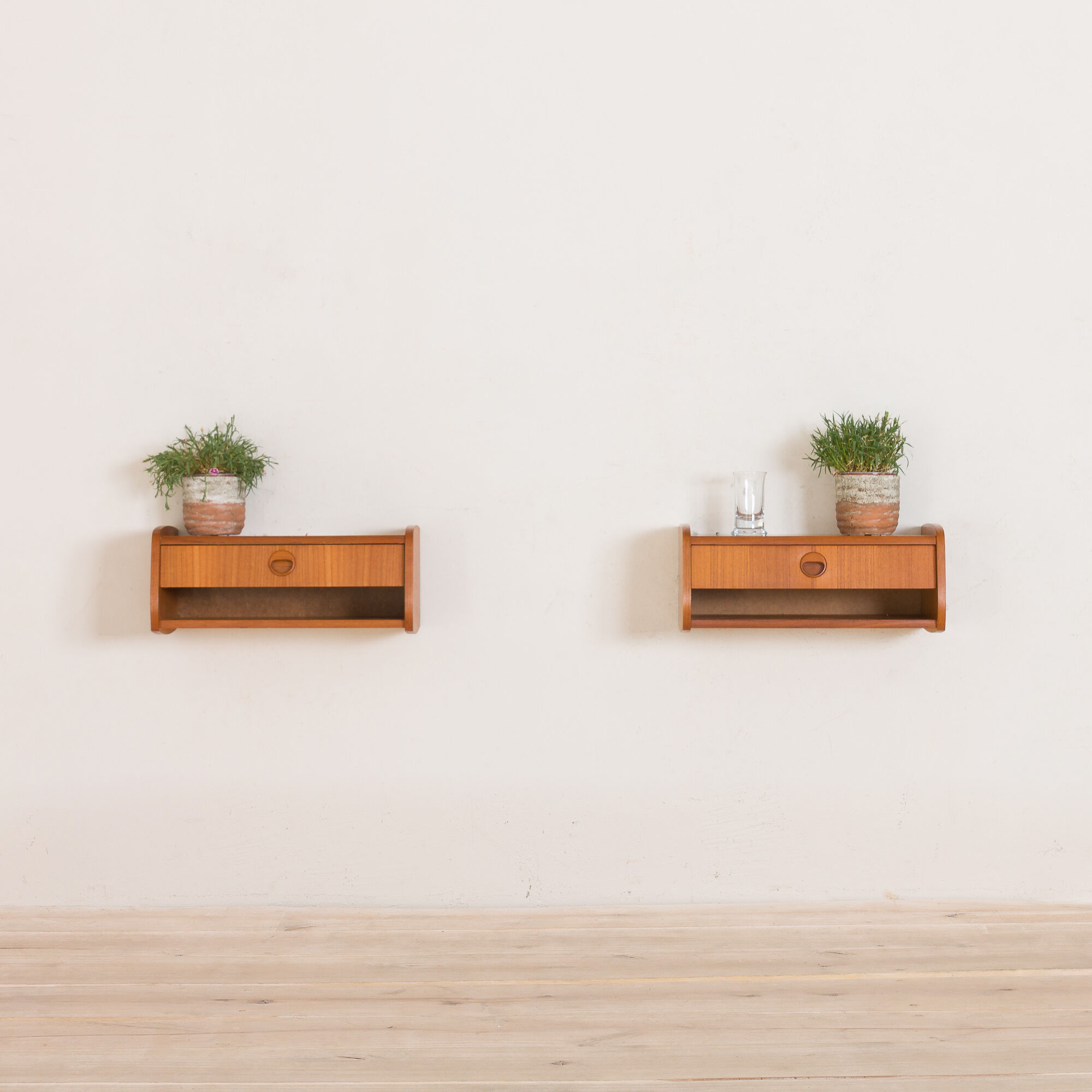 Pair of teak scandinavian nightstands