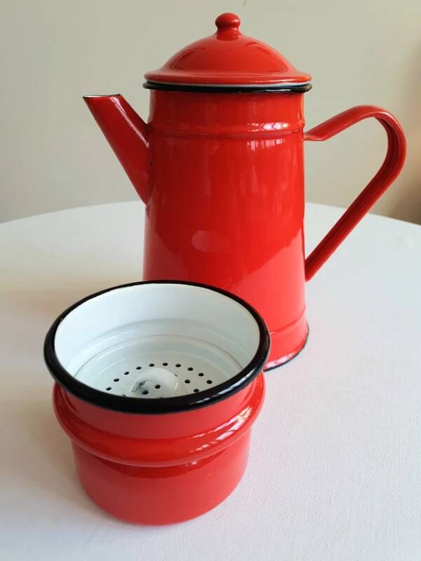 Antique enameled coffee pot