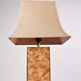 Lampe de table vintage en bois de loupe, 1970