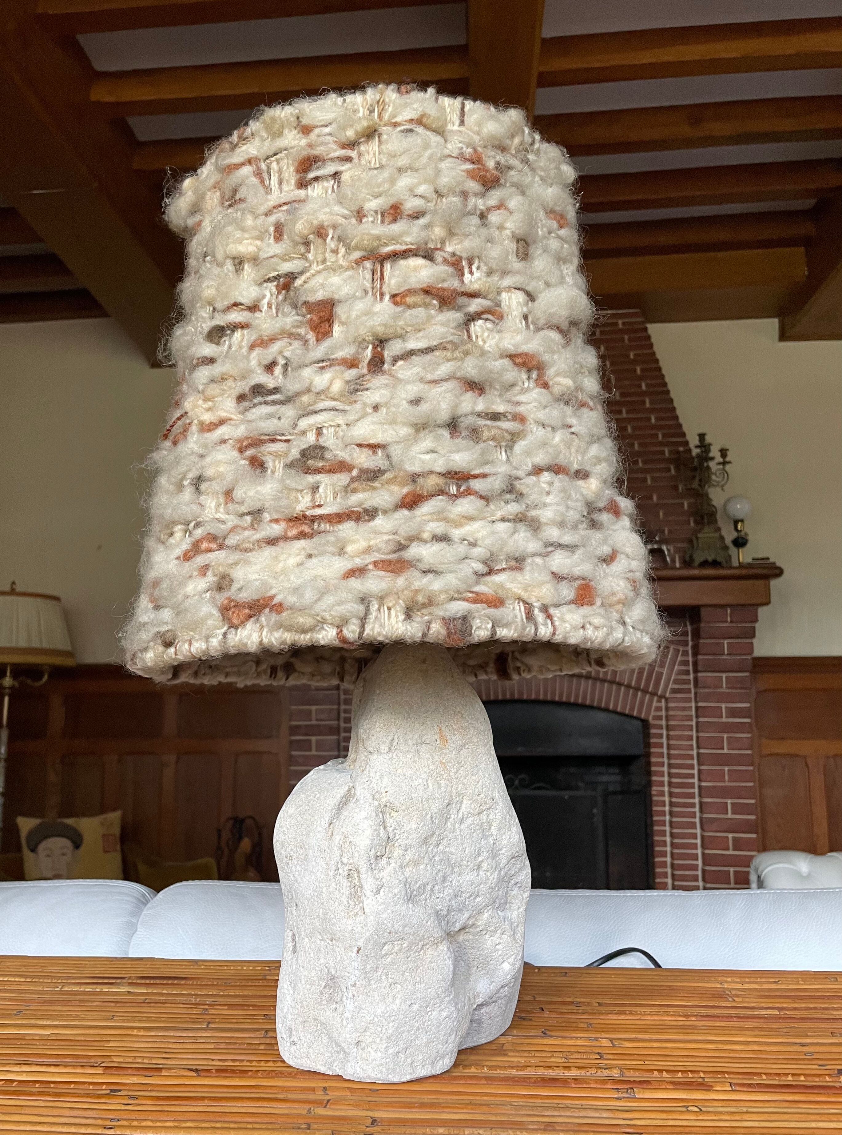 Raw stone lamp