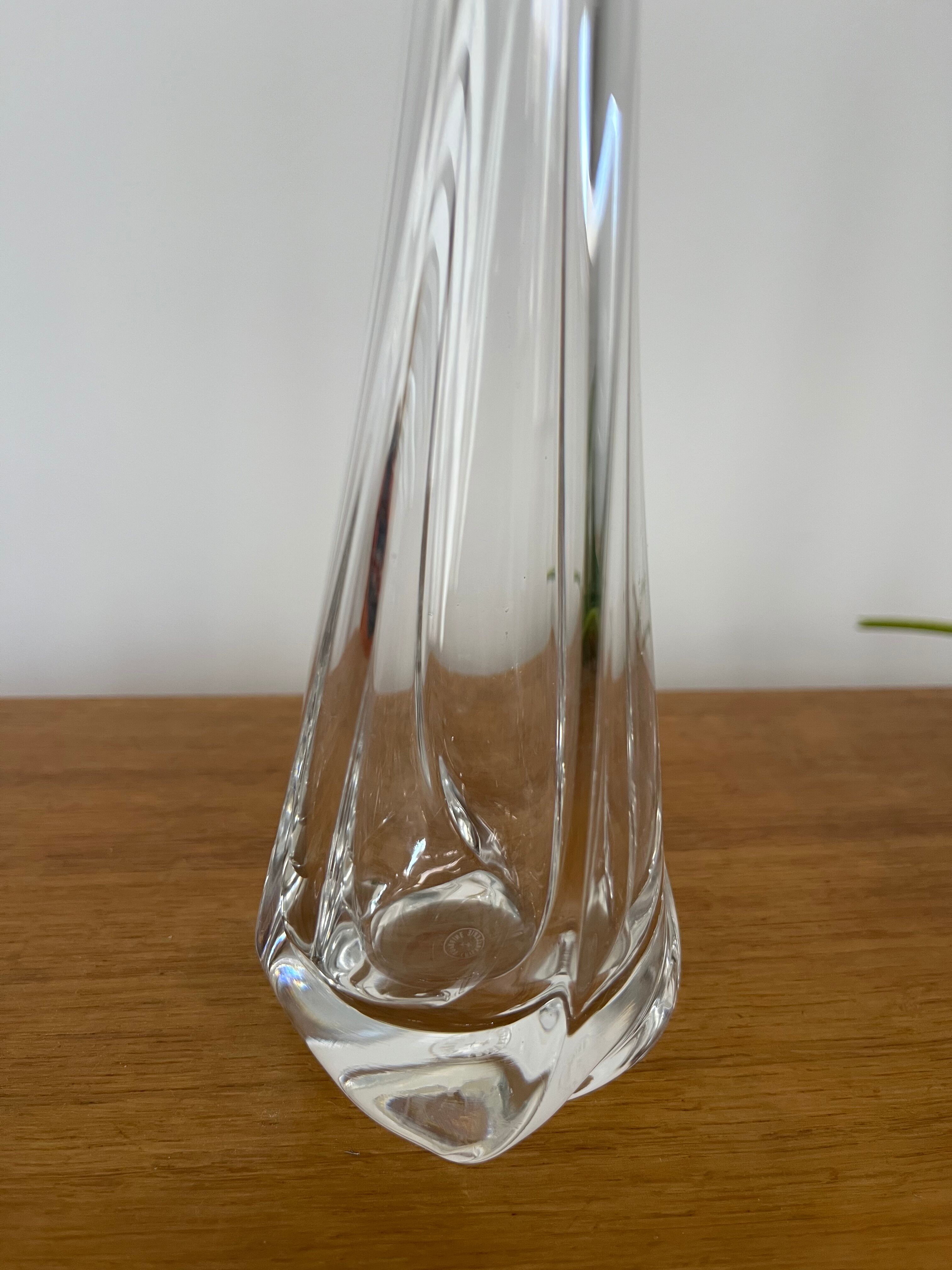 Soliflore vase H27cm signed Cristallerie Lorraine
