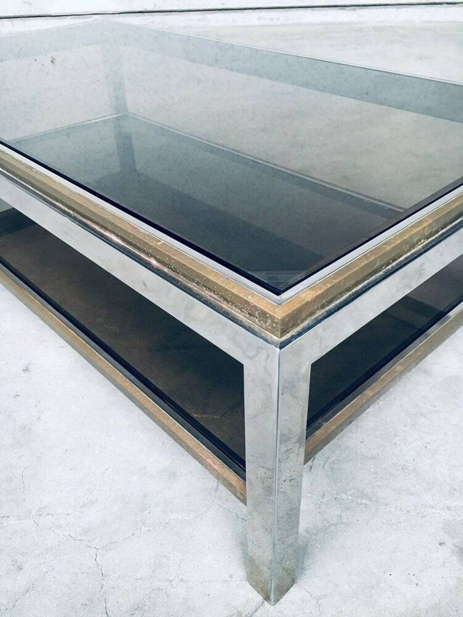 Hollywood Regency Flaminia Two Tier Coffee Table, France, 1970s