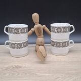 Set of 4 Murielle Boch coffee cups 1960