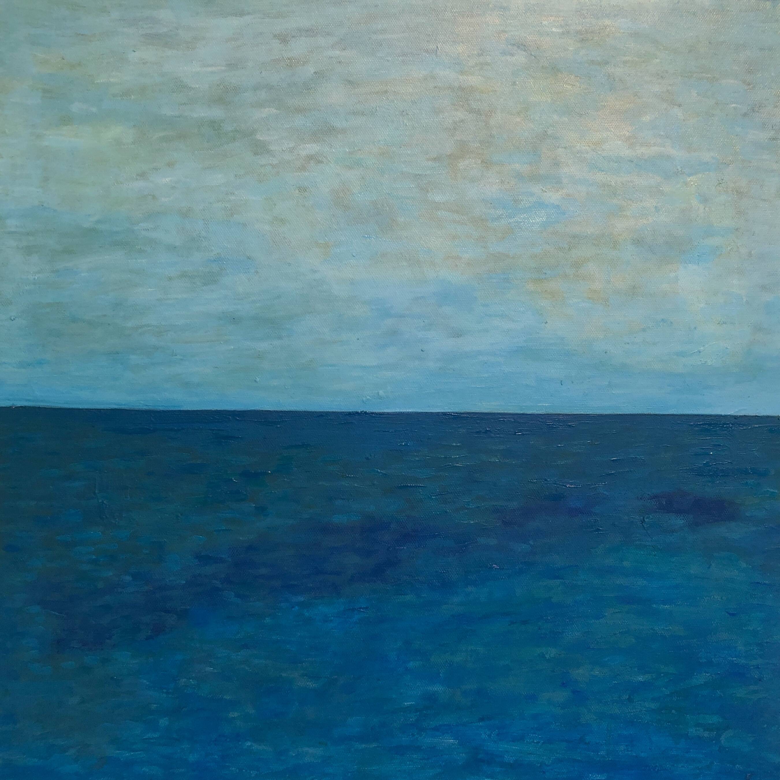 Blue horizon oil painting