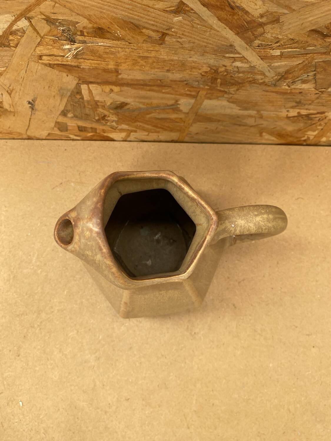 Antique Art Deco Pitcher Flamed Stoneware From Morvan Beige Vintage Service