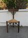 19th-century tripod corner chair, turned wood, Dutch rush.