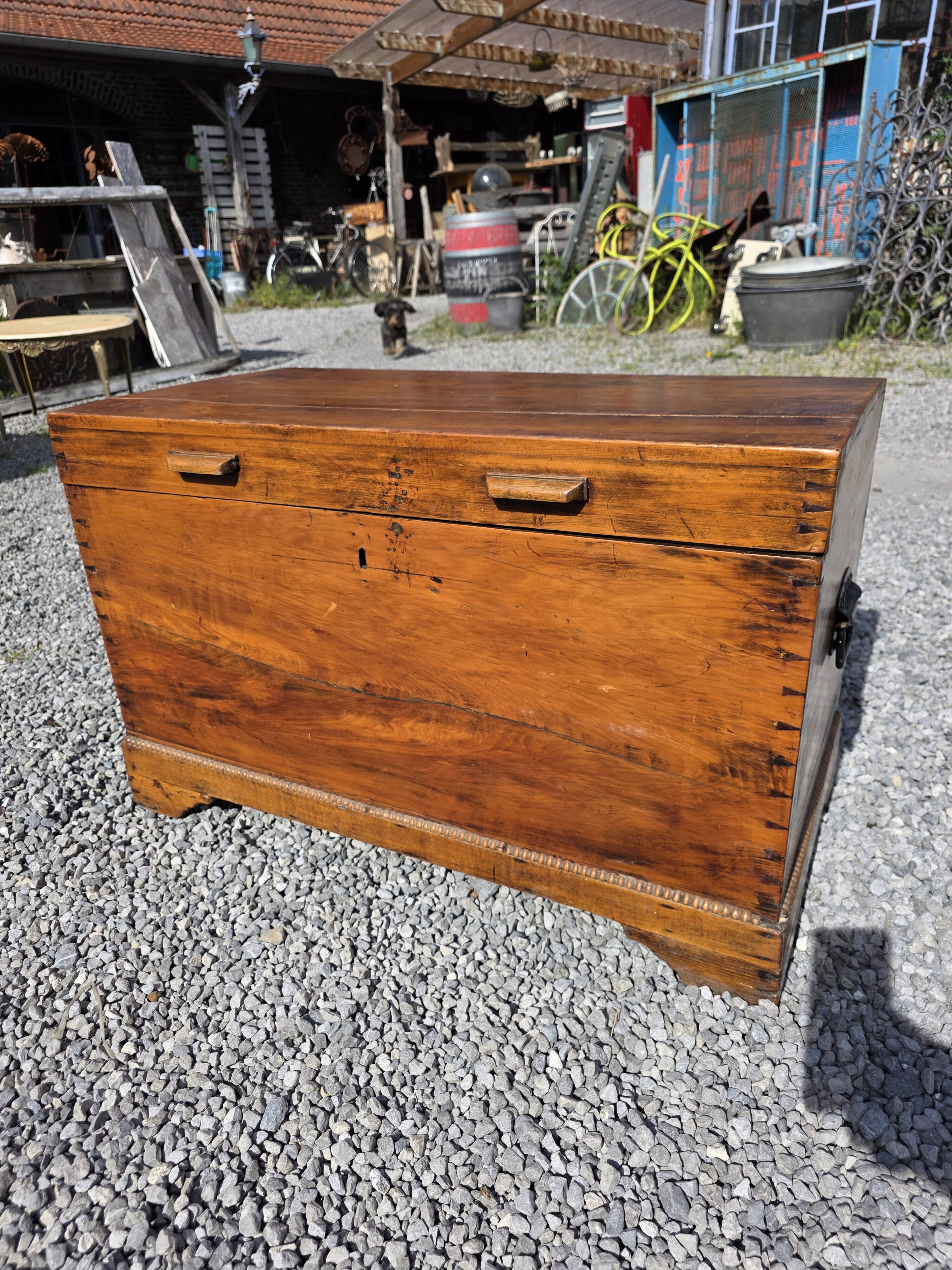 Antique solid teak chest