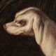 Peinture ancienne du XVIIIe siècle, paysage avec chien