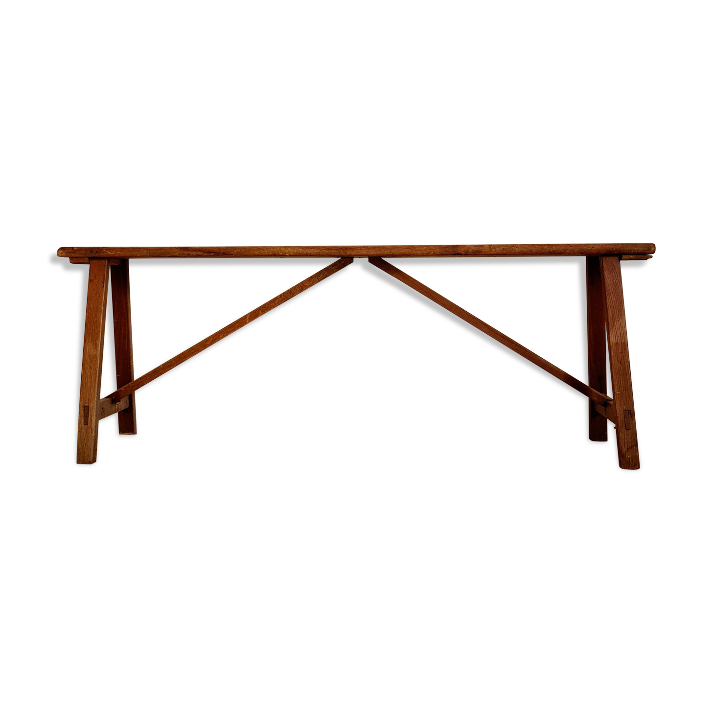 Old country farm bench in wood