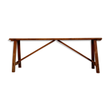 Old country farm bench in wood