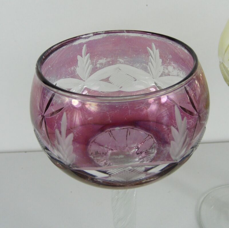 Lot de 4 verres à vin Roemer en verre soufflé