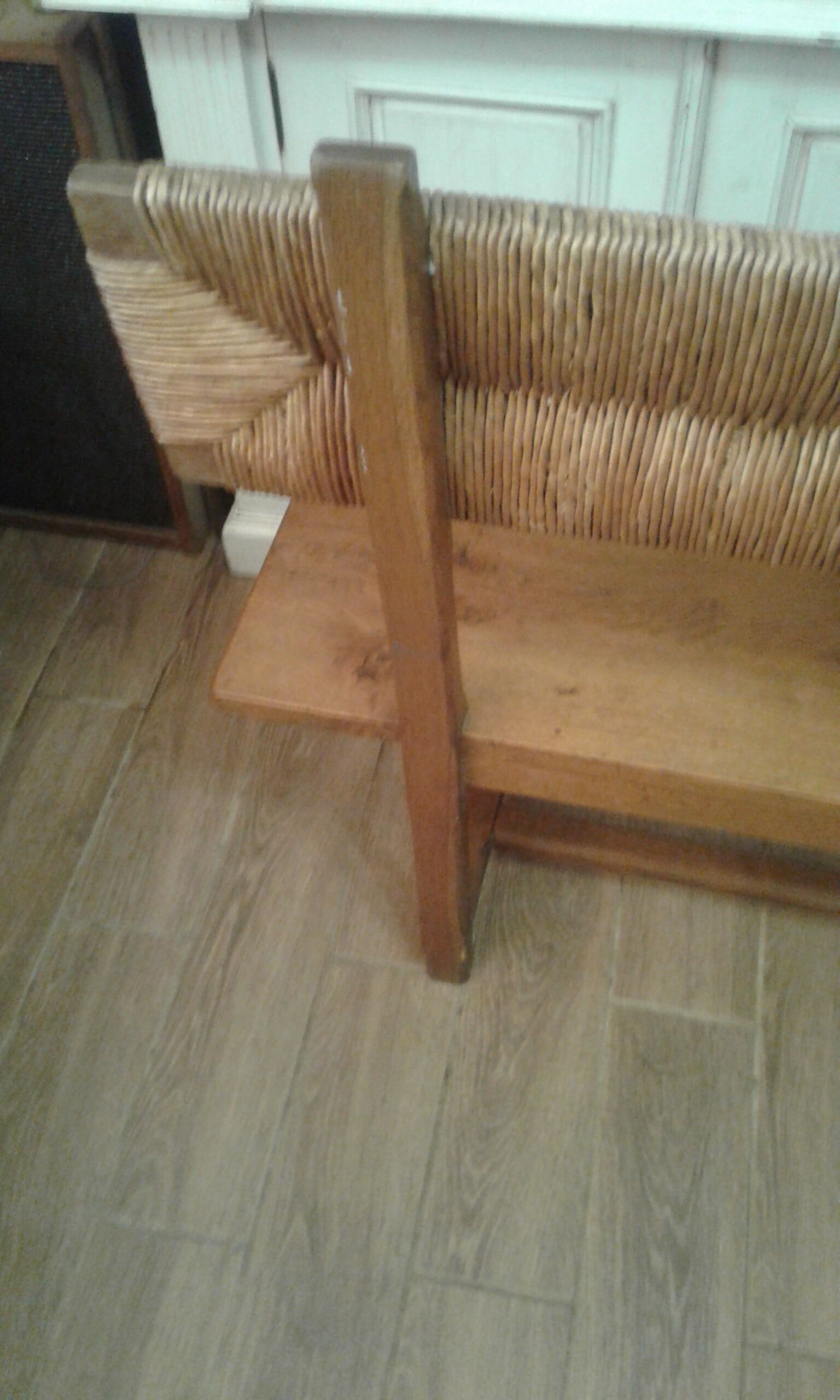 Bench with oak backrest