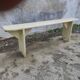 Old wooden farm bench vintage white fir industrial cloakroom