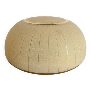 Plafonnier ancien en verre granité jaune et doré