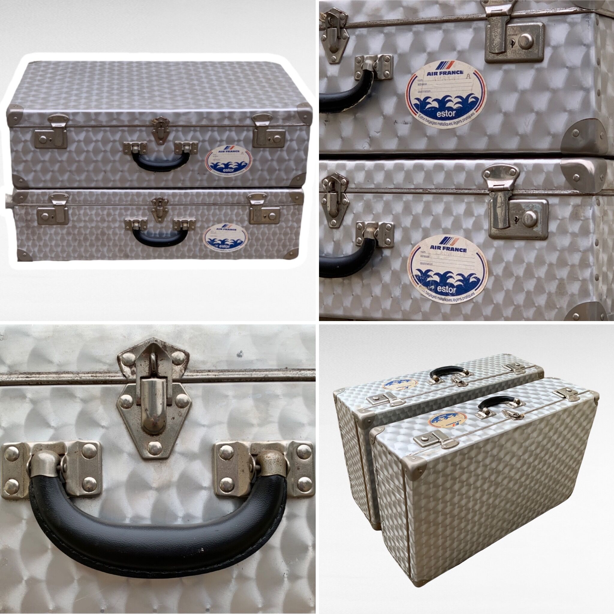 Vintage aluminum suitcases 1950