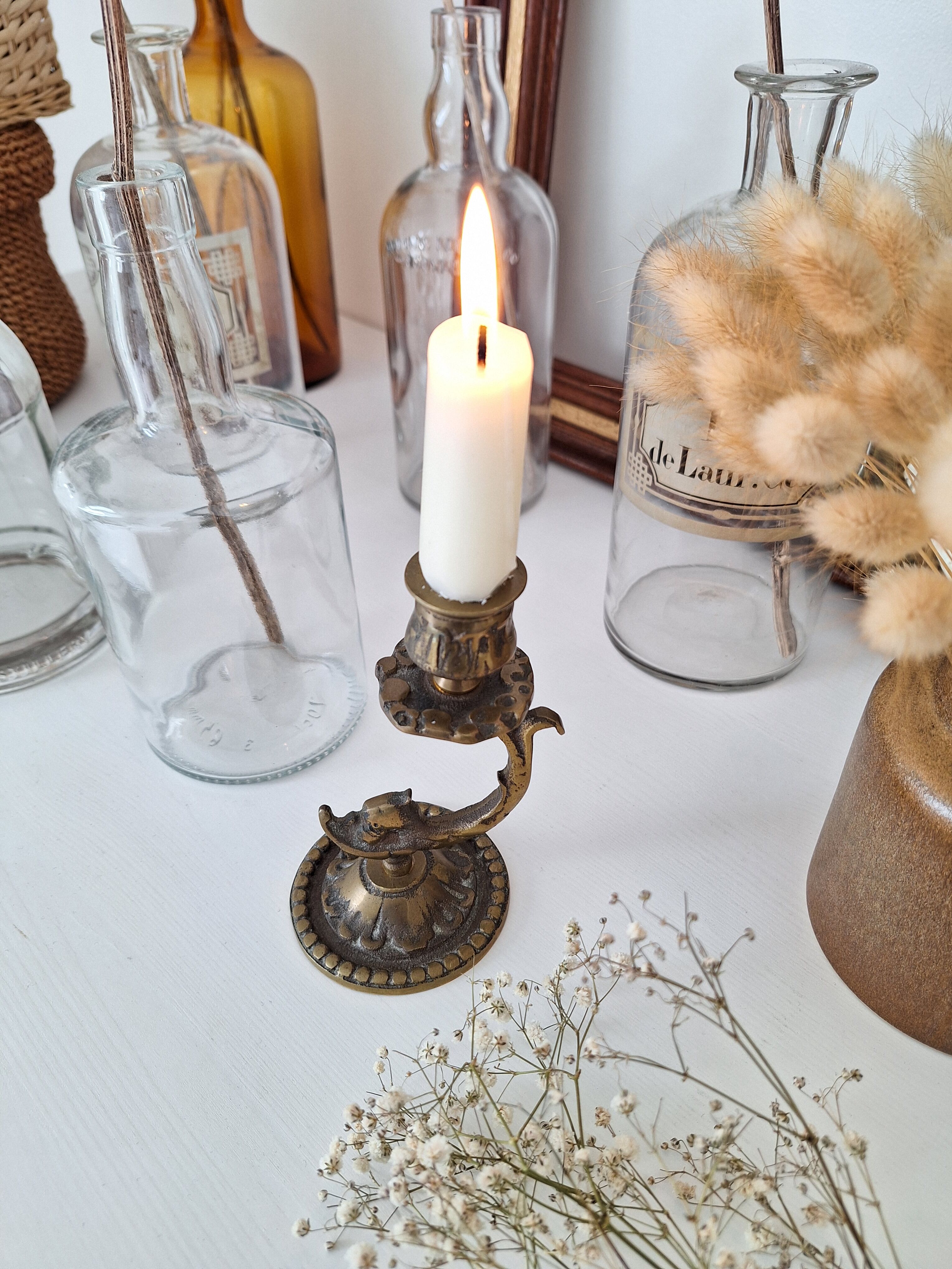 Vintage brass candle holder