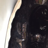 Set of black Vallauris candlesticks, 1950s vintage