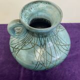 Vintage handle vase blue jeans Austruy Despinasse