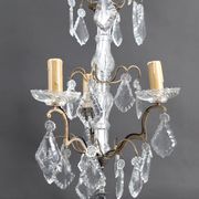Chandelier, bronze/Baccarat crystal, 3 lights, Louis XV style, Fr, 1900
