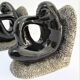 Pair of sculptural ceramic bookends design 70s