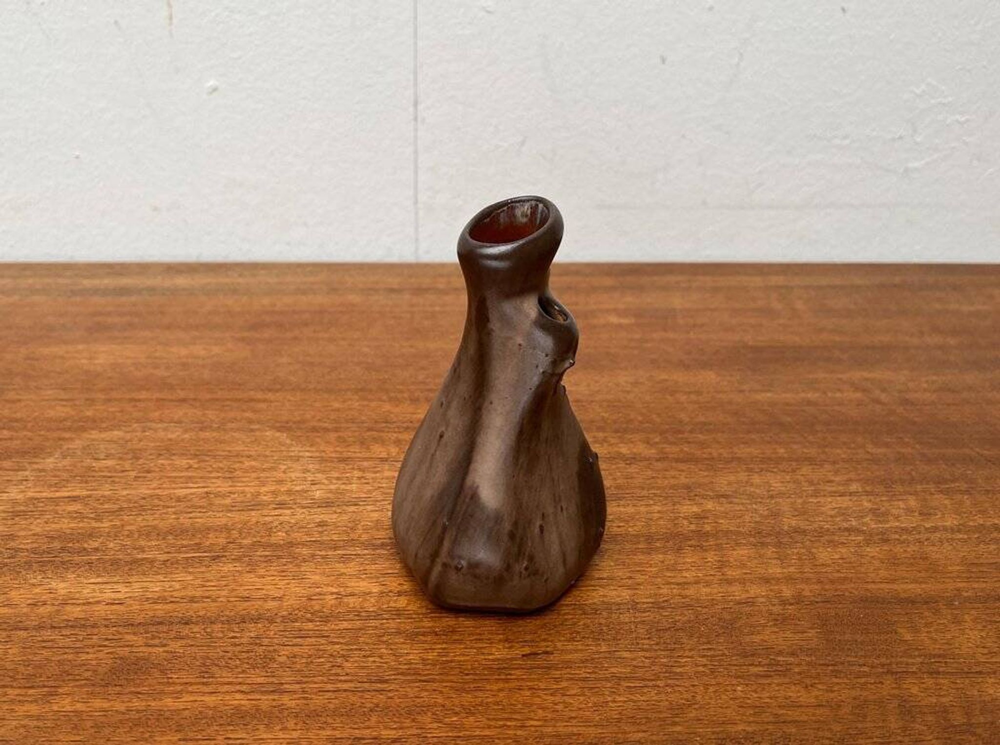 Organic studio pottery vase in mid-century style by Montanus & Remy, Germany, 1960s.