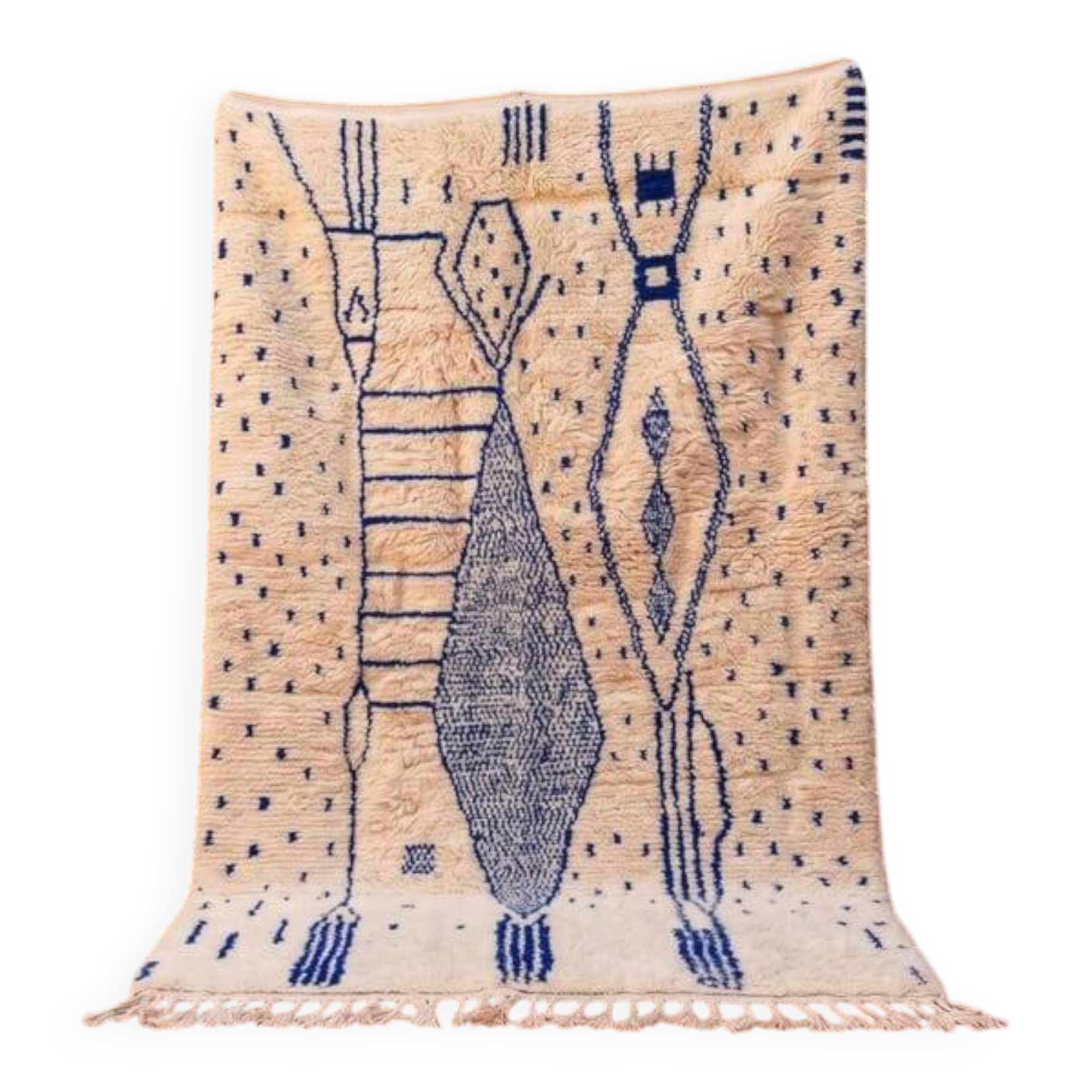 Azilal rug made of pure natural wool, handwoven, traditional, 150/250 cm.