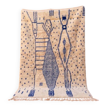 Tapis azilal en laine pure naturelle tissé main traditionnelle 150/250 cm