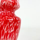 Murano vase with red and white marble decoration, Mid-century
