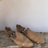 Old wooden shoe trees shapes vintage shoes