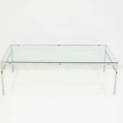 Table basse en acier et verre de Preben Fabricius et Jørgen Kastholm