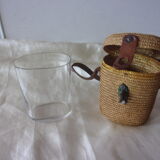 Cure glass and wicker basket