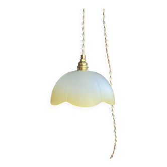 Vintage amber frosted glass pendant light – Soft light – Customizable
