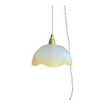 Vintage amber frosted glass pendant light – Soft light – Customizable