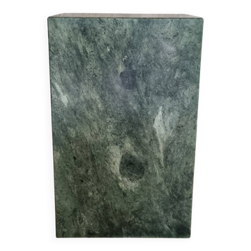Side table, pedestal, green marble stele