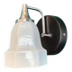 Small vintage chrome metal wall light and faceted white opaline glass tulip