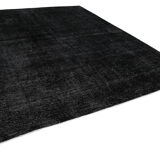 Hand-Knotted Oriental Overdyed 290 cm x 391 cm Black Wool Carpet
