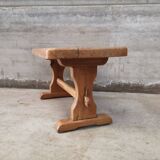 rustic brutalist oak coffee table 1950