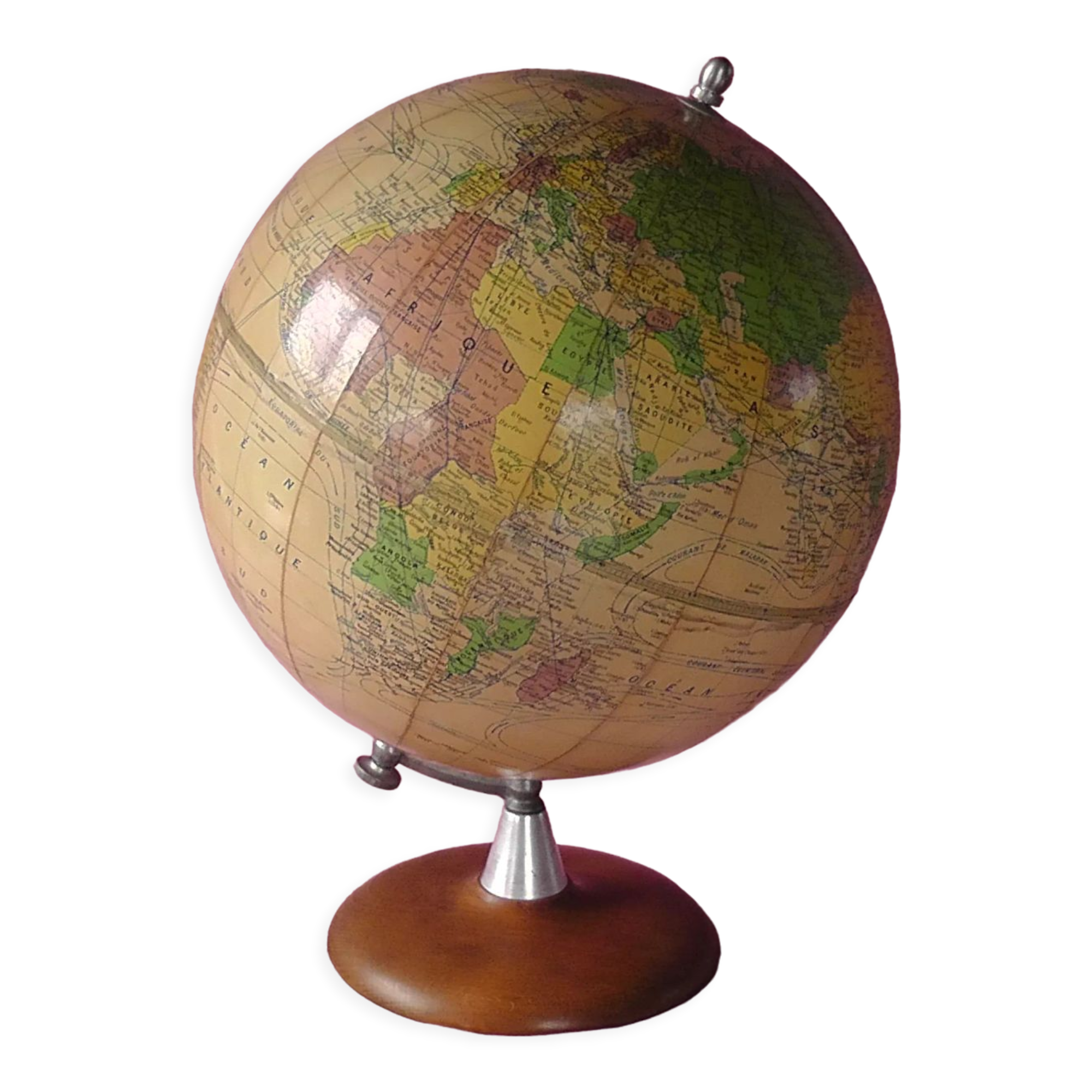Globe terrestre Girard Barrère 42 cm 1950