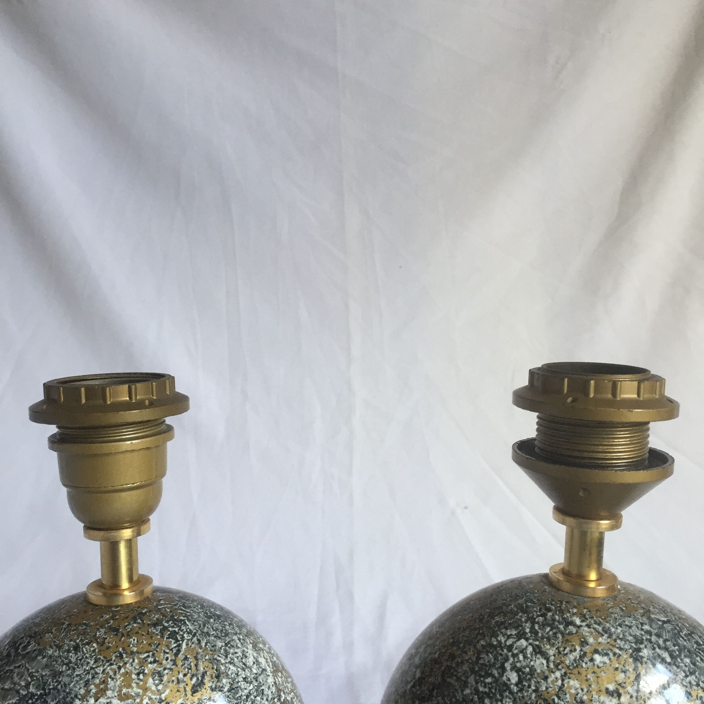 Pair of French 70s lamps Philippe Barbier style
