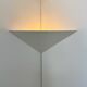 White lacquered metal corner wall light, France, 1970