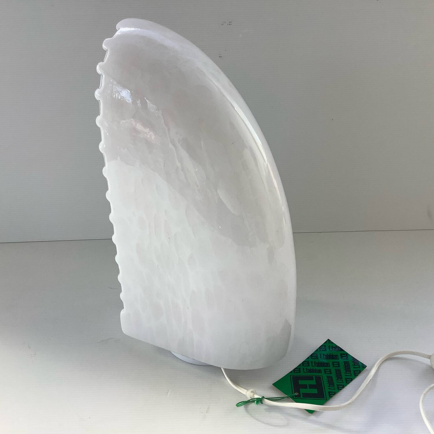 Vintage Fabbian Italy Passarola Lamp Murano Marble Glass Rare Chevron