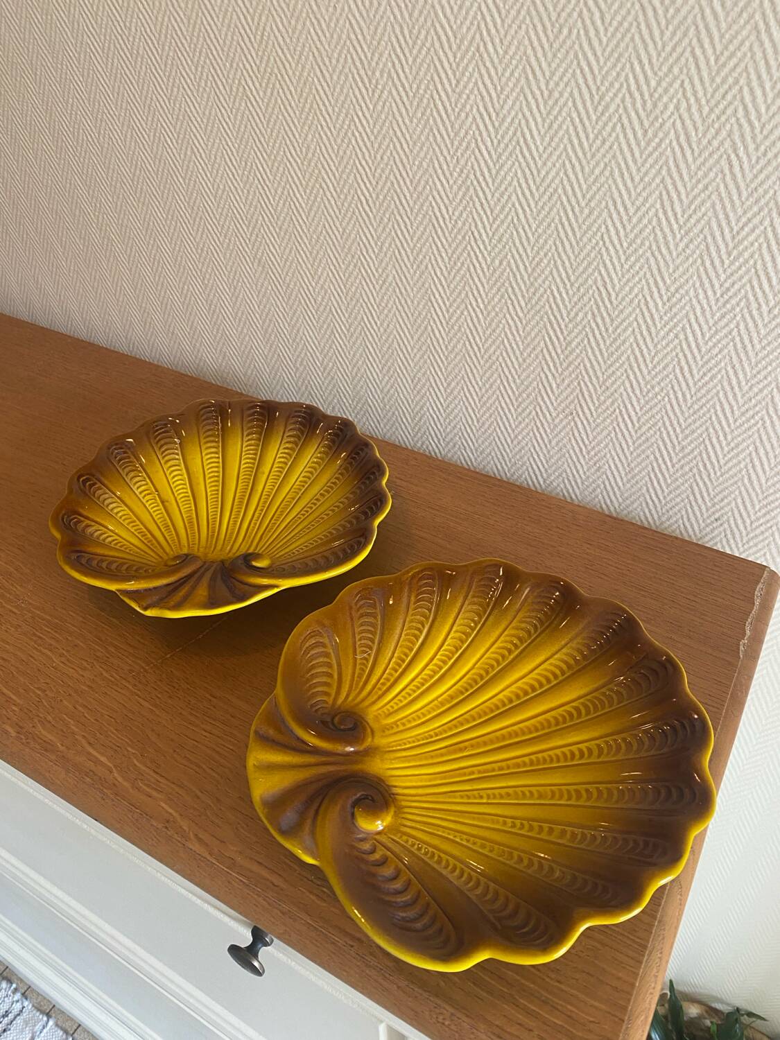 Vintage shell-shaped plates